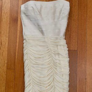 Cream Bebe Strapless Dress